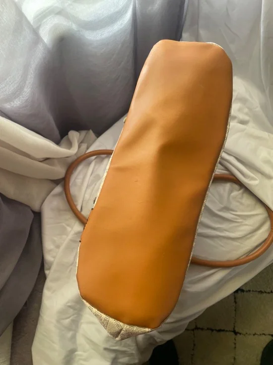 Michael Kors | Vanilla MK Monogram & Brown Leather Trim Bag - Picture 7 of 11